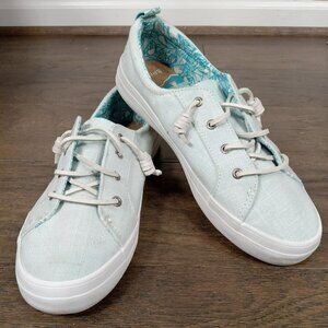 SPERRY Crest Vibe Slip on Sneaker Aqua Sz 10 EUC